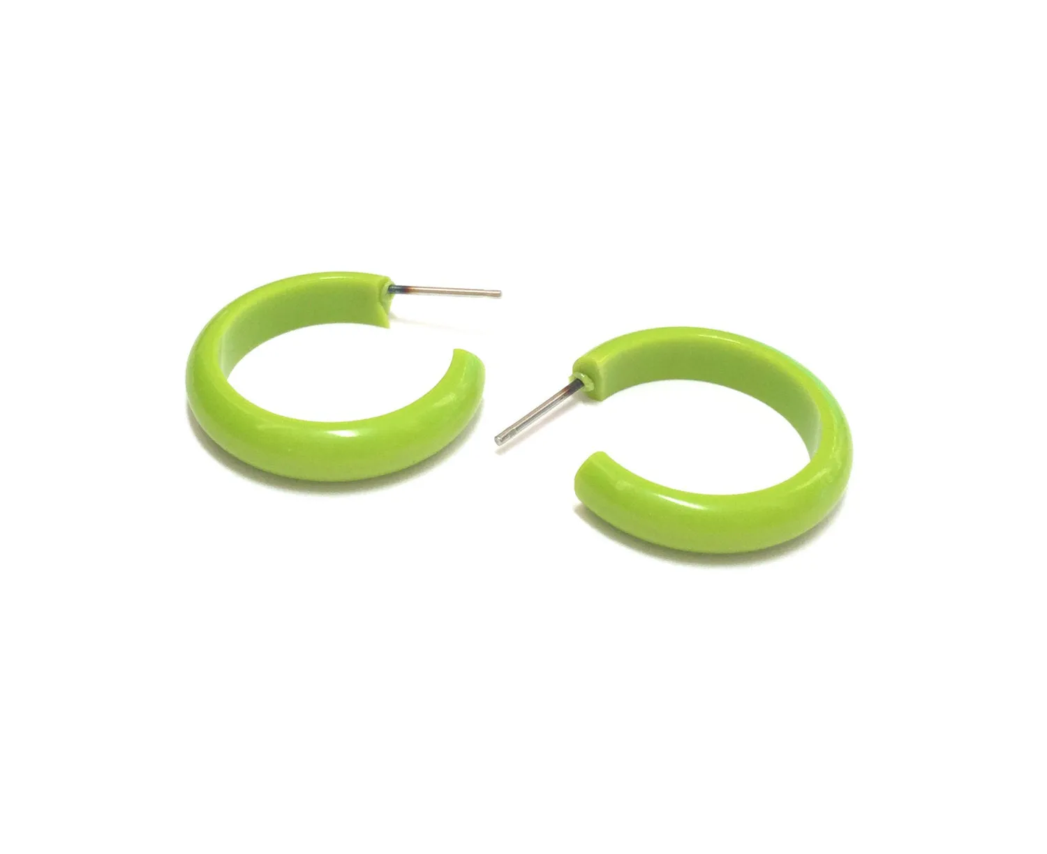 Chartreuse Green Skinny Perfect Hoop Earrings