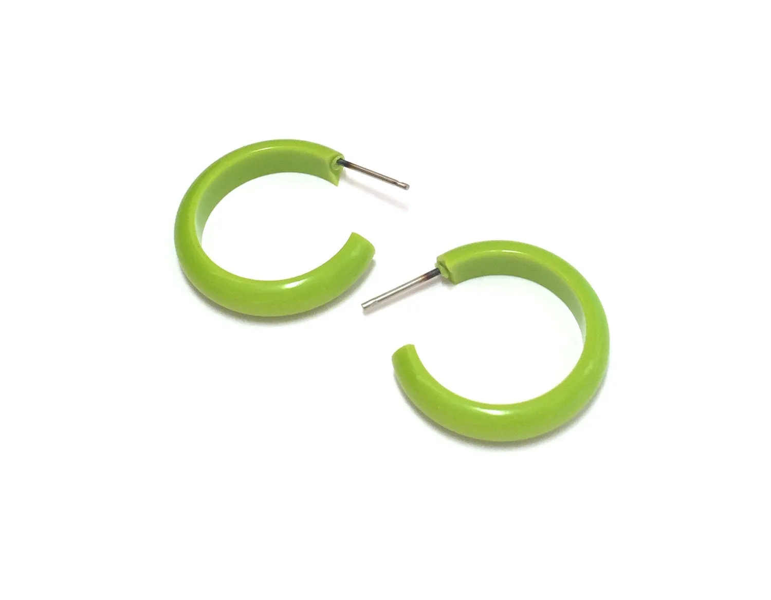 Chartreuse Green Skinny Perfect Hoop Earrings