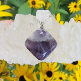 Chevron Amethyst Crystal Necklace | Sterling Silver Amethyst Jewelry