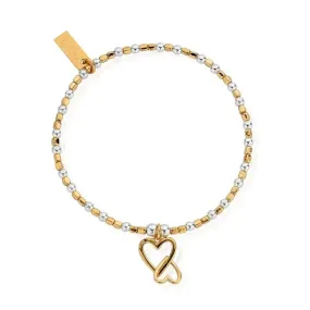 ChloBo Gold Plated Interlocking Love Heart Bracelet