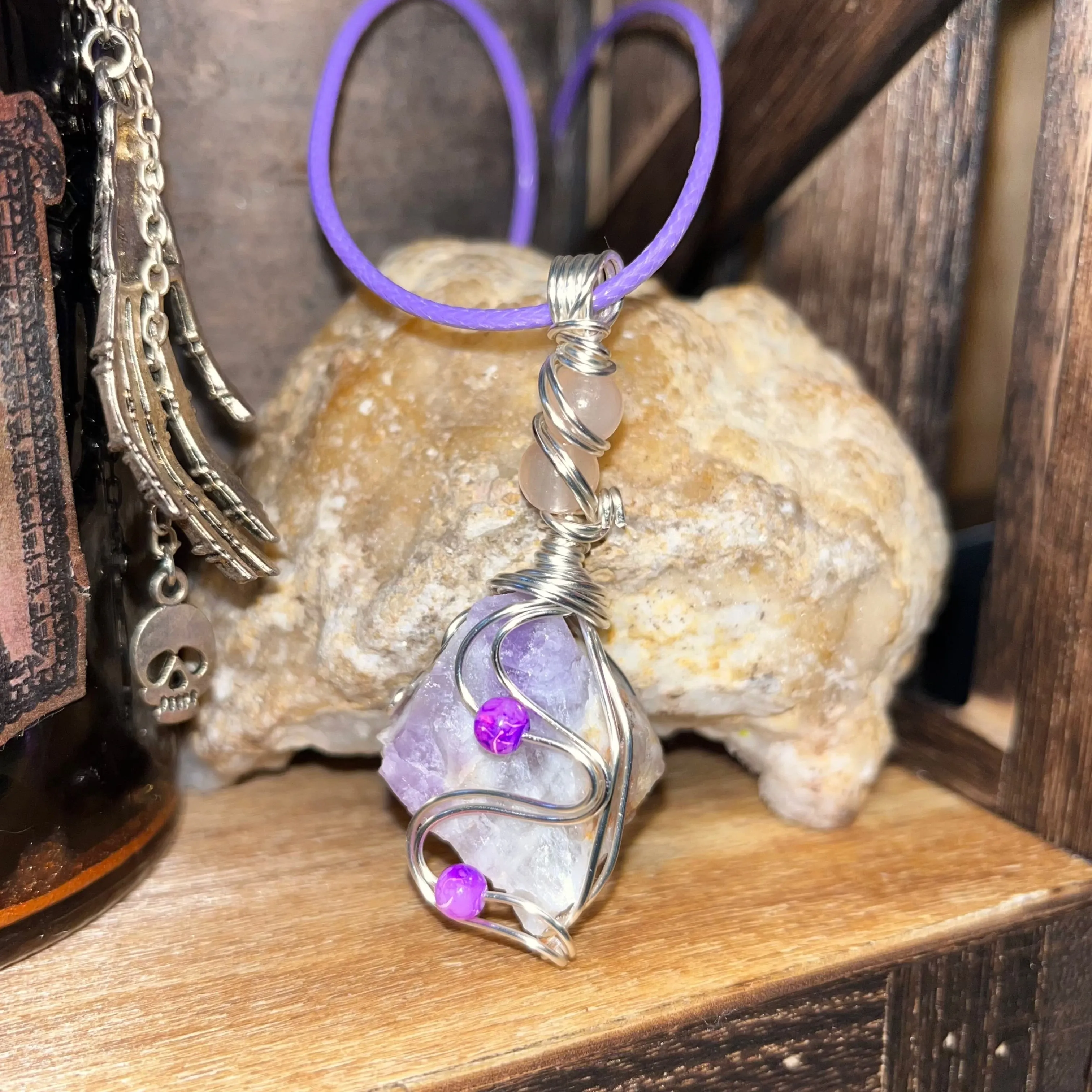 Chopped Swirl Amethyst Necklace