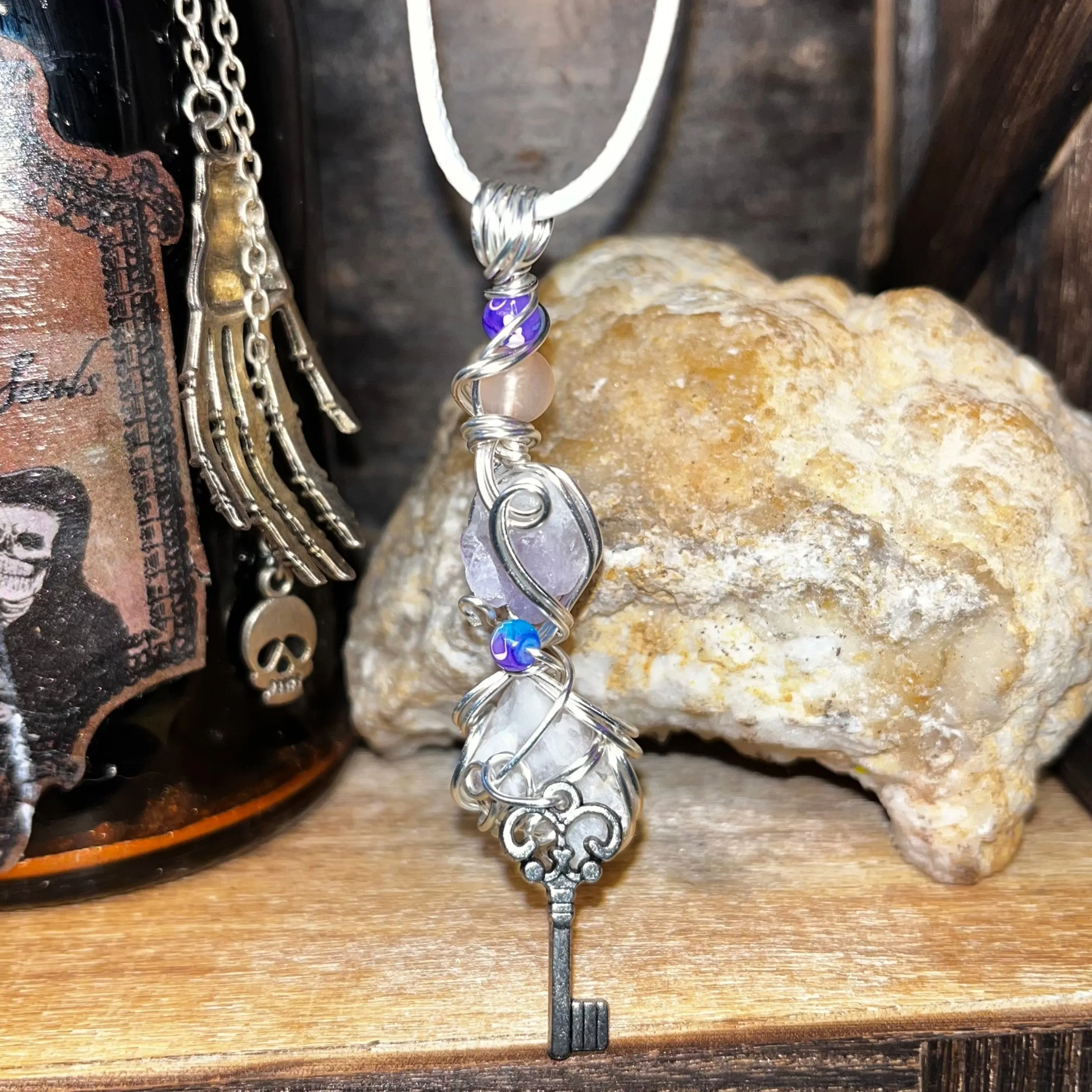 Chopped Swirl Amethyst Necklace