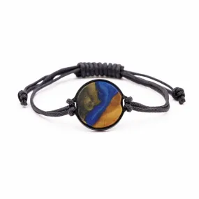 Circle Wood Resin Bracelet - Golden (Mosaic, 593433)