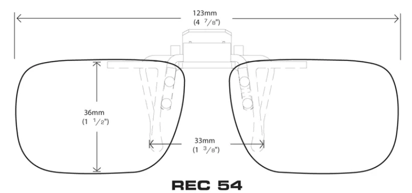 Cocoons Flip-Ups Rectangle 54 Polarized Yellow (LF401Y)