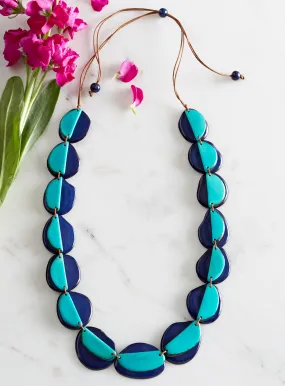 Cool Blue Layered Tagua Necklace