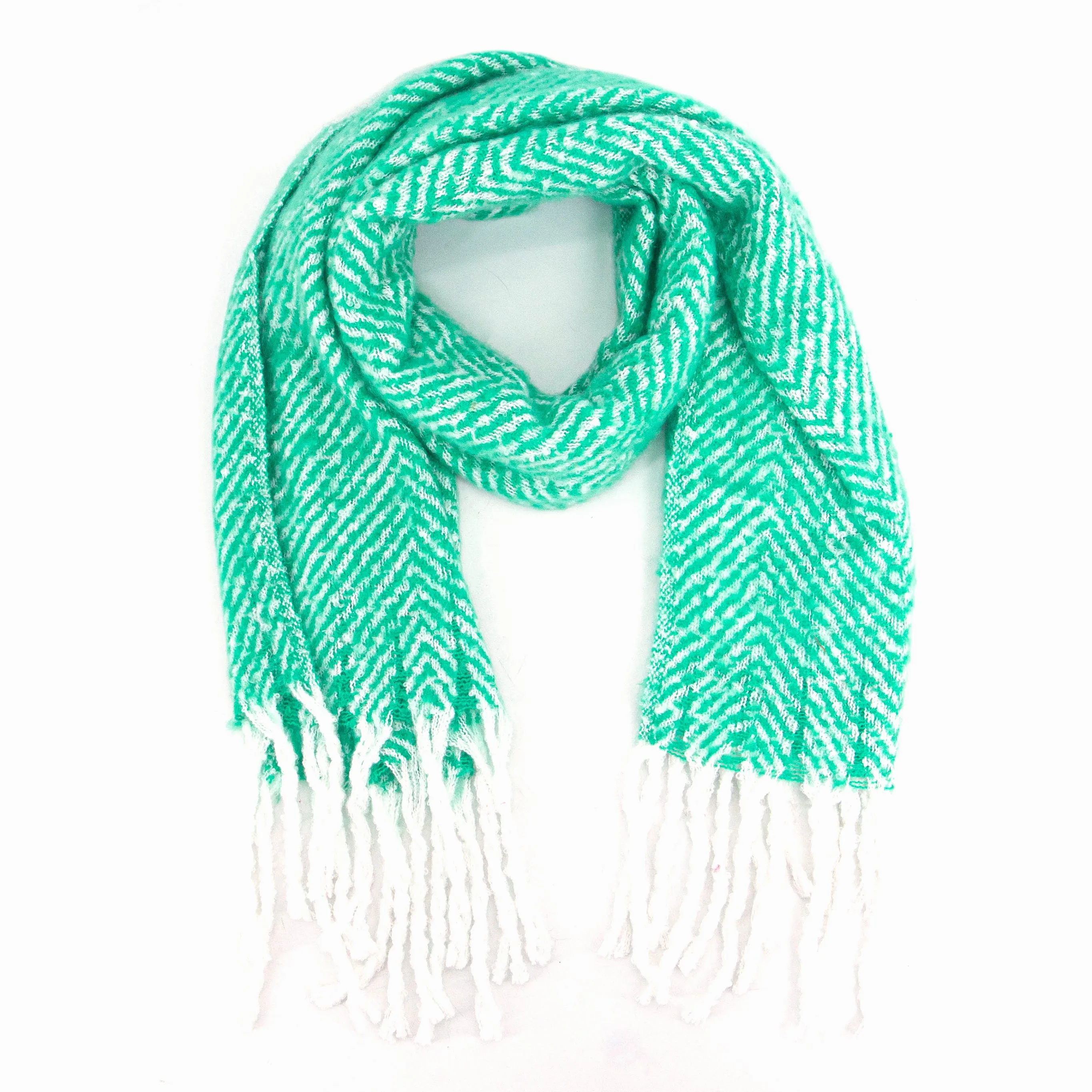 Cooper Heavyweight Scarf - Green, Herringbone