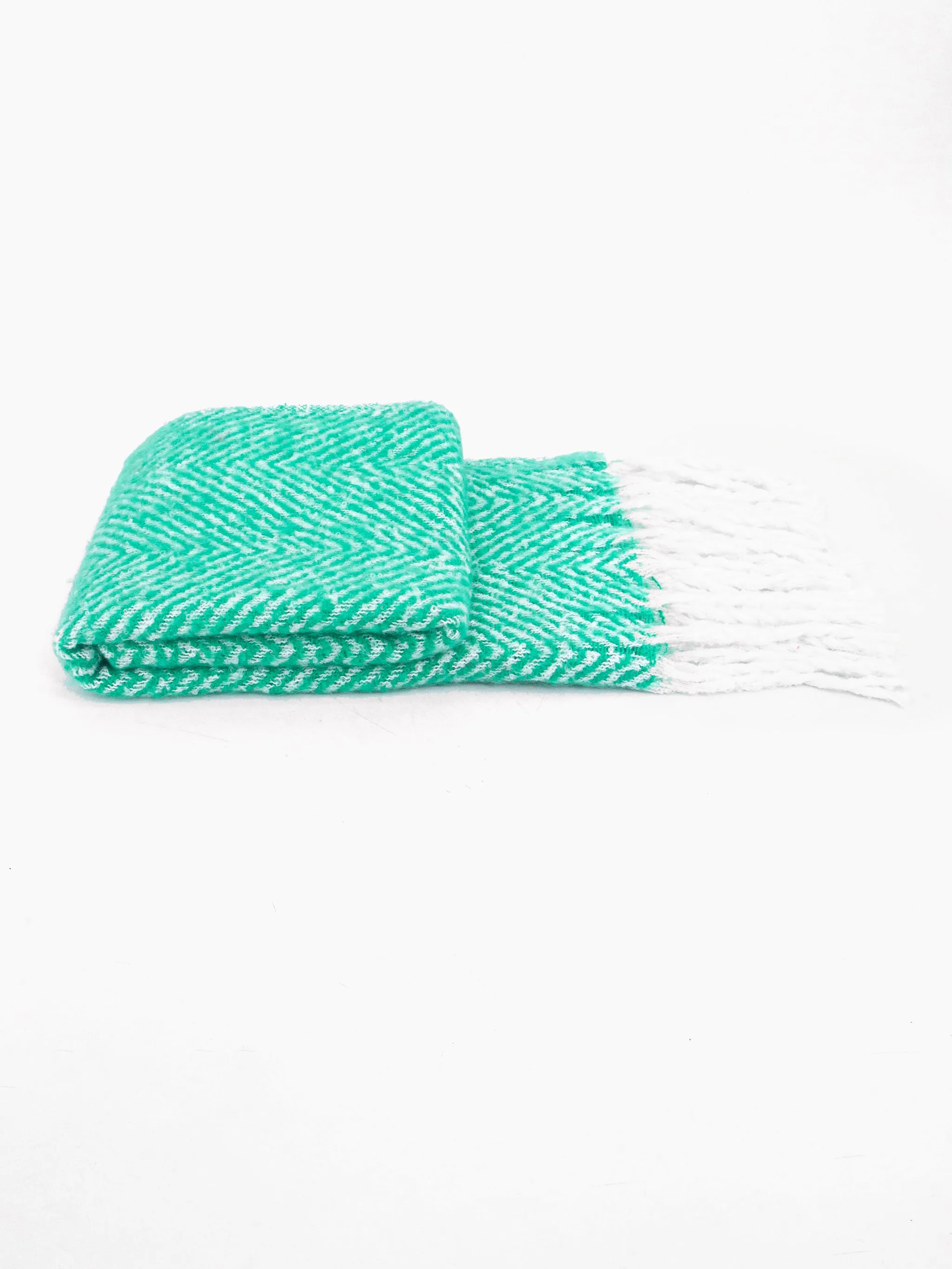 Cooper Heavyweight Scarf - Green, Herringbone