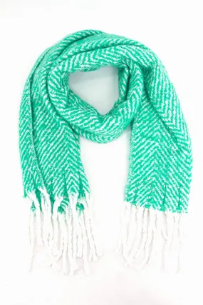 Cooper Heavyweight Scarf - Green, Herringbone