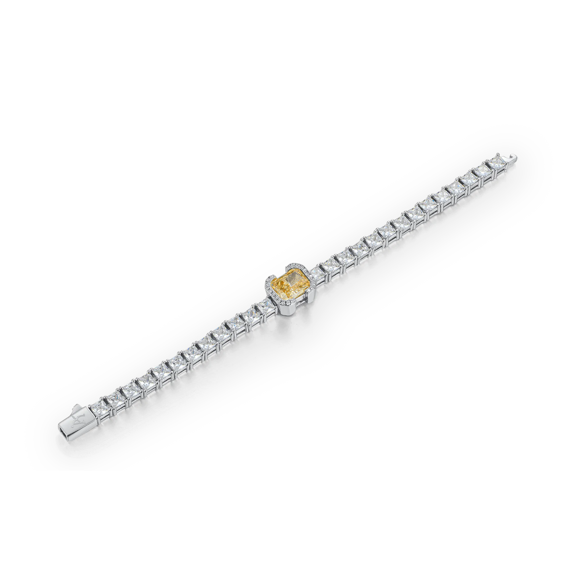 Crushed Ice Emerald Cut Tennis Bracelet - Fancy Yellow