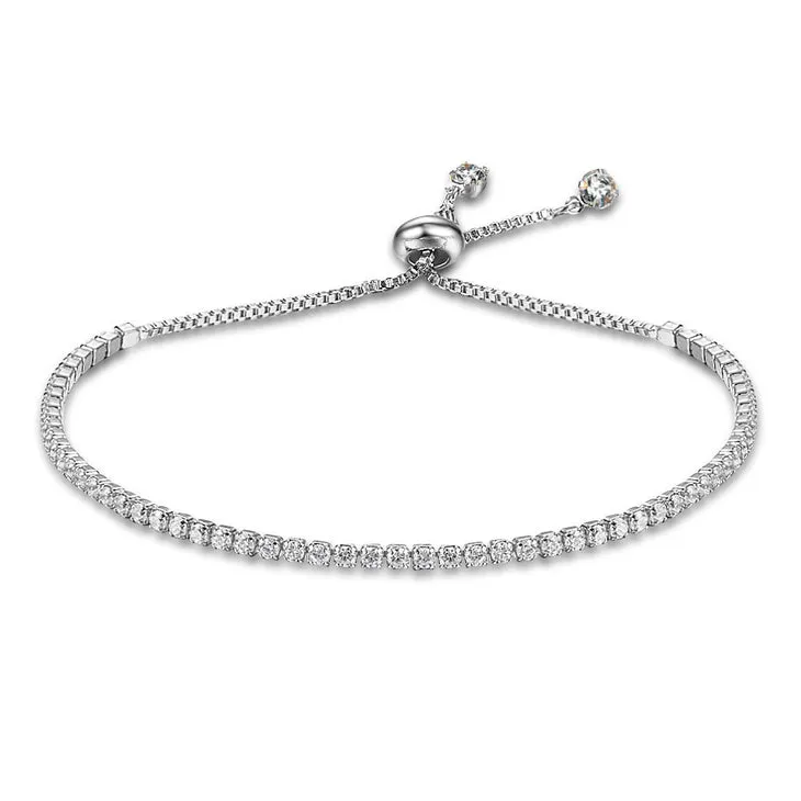 Cubic Zirconia Tennis Bracelet - Sterling Silver