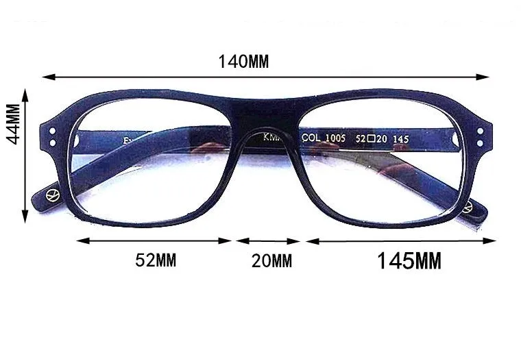 Cubojue Unisex Full Rim Square Acetate Myopic Reading Glasses Col105