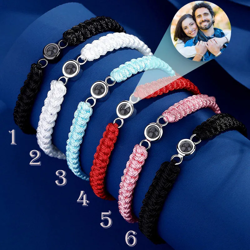 Custom Photo Projection Braided Rope Bracelet