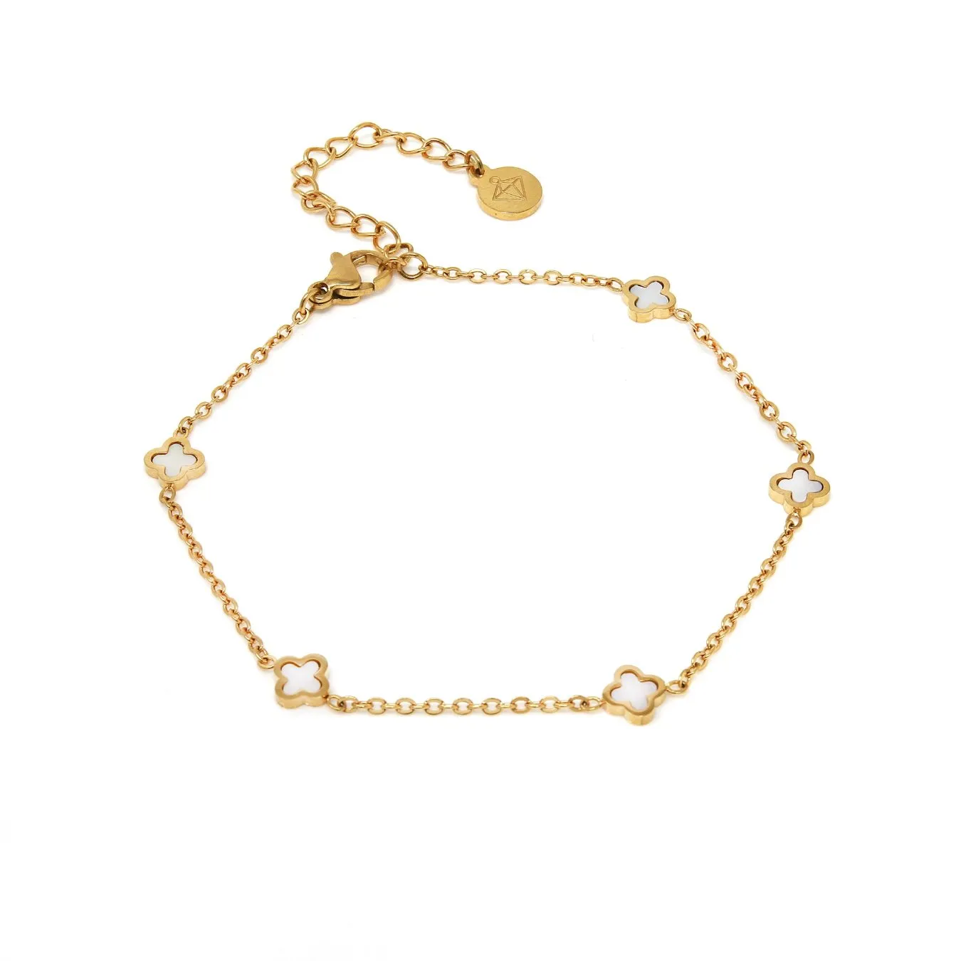 Dainty Clover Chain Bracelet - Gold