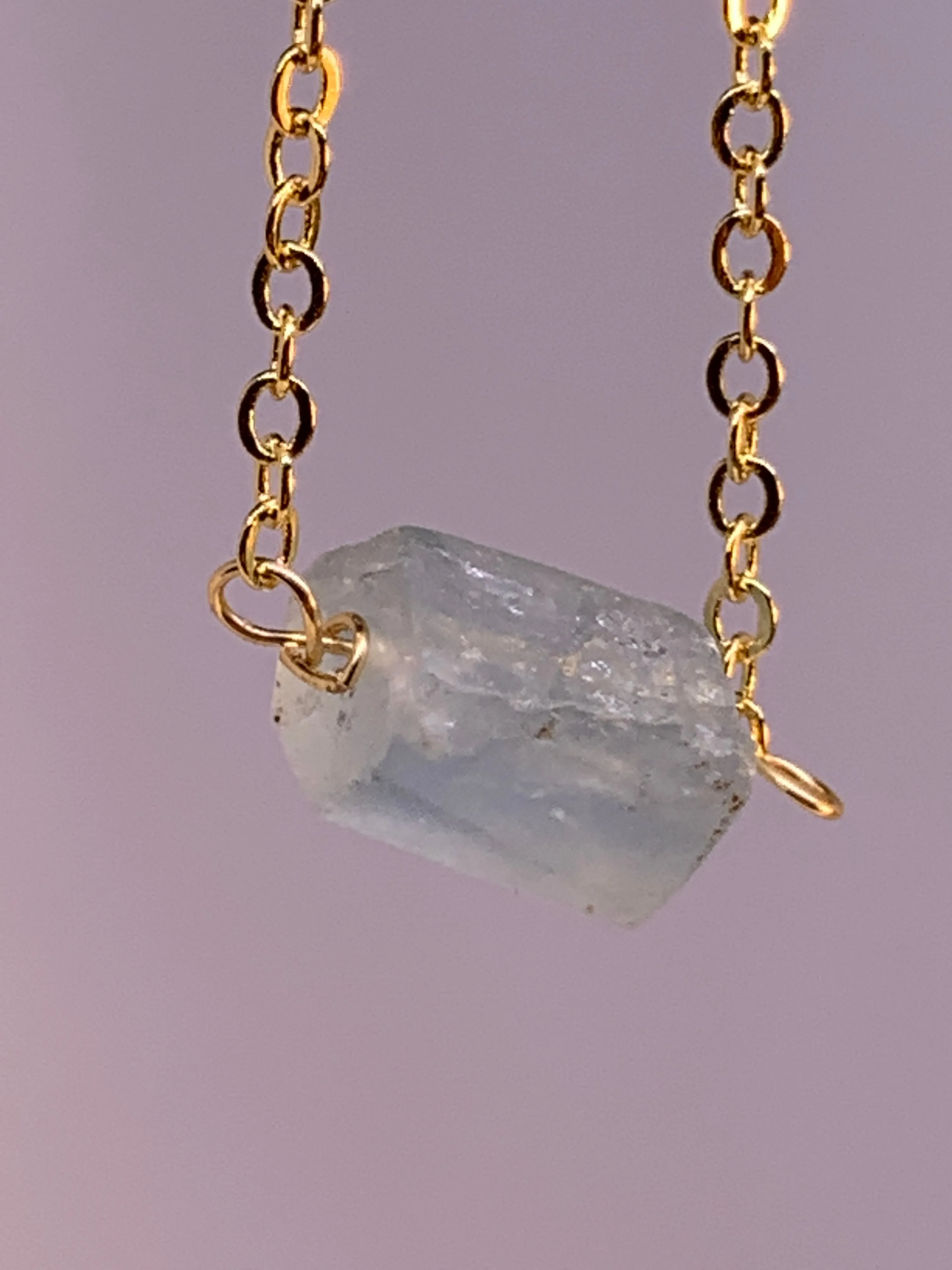 Delicate Minimalist Raw Celestite Necklace