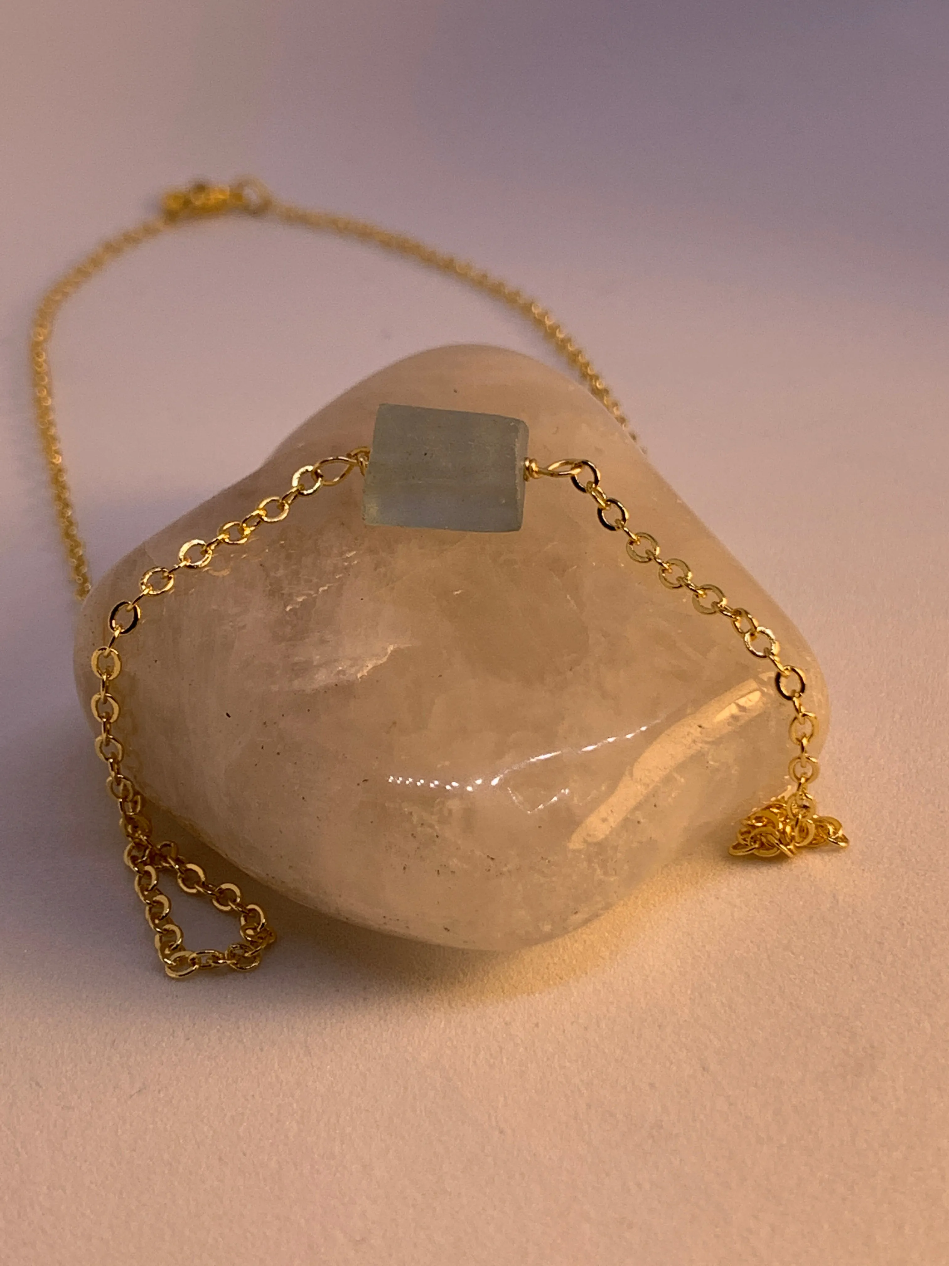 Delicate Minimalist Raw Celestite Necklace