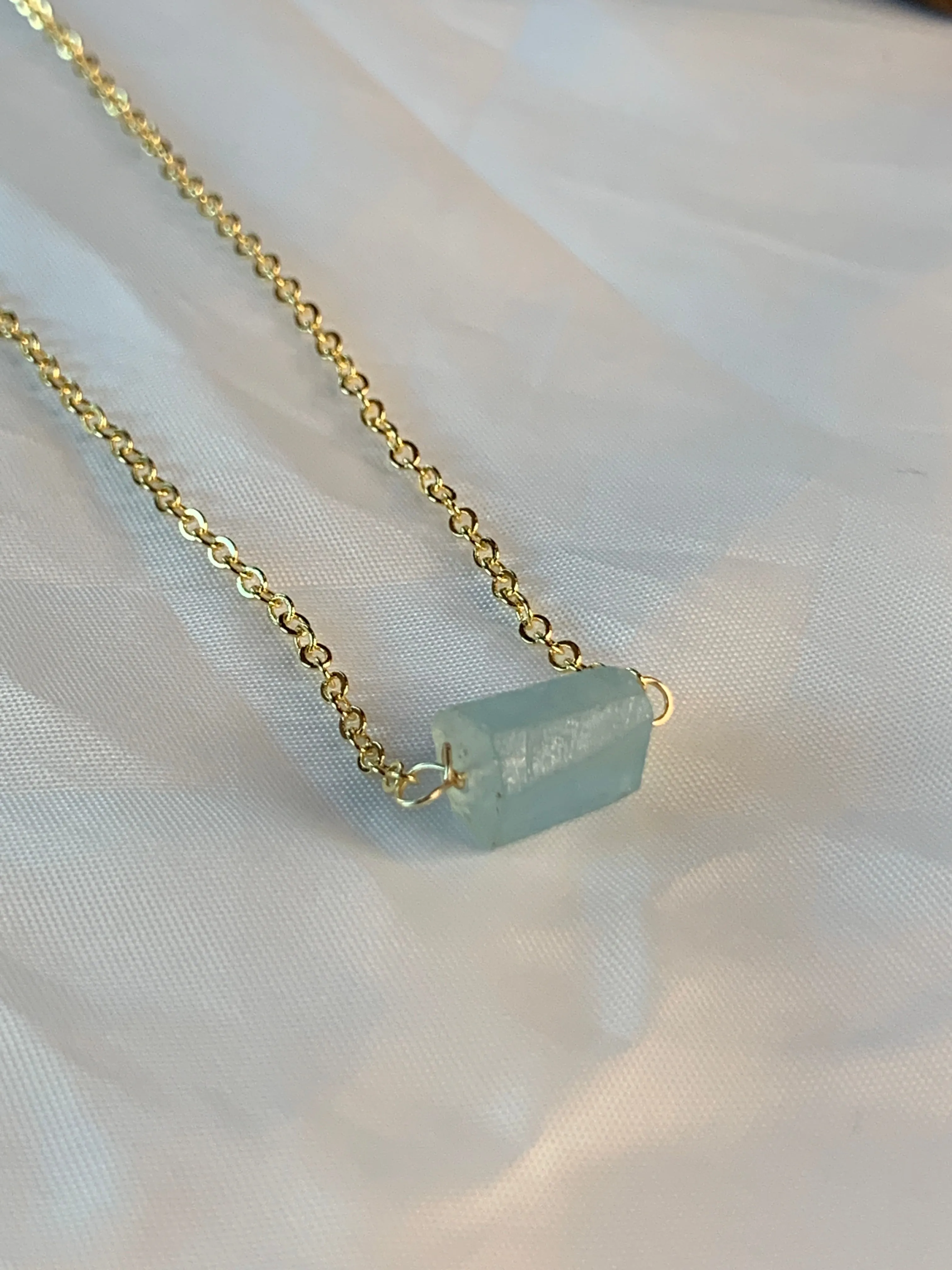 Delicate Minimalist Raw Celestite Necklace