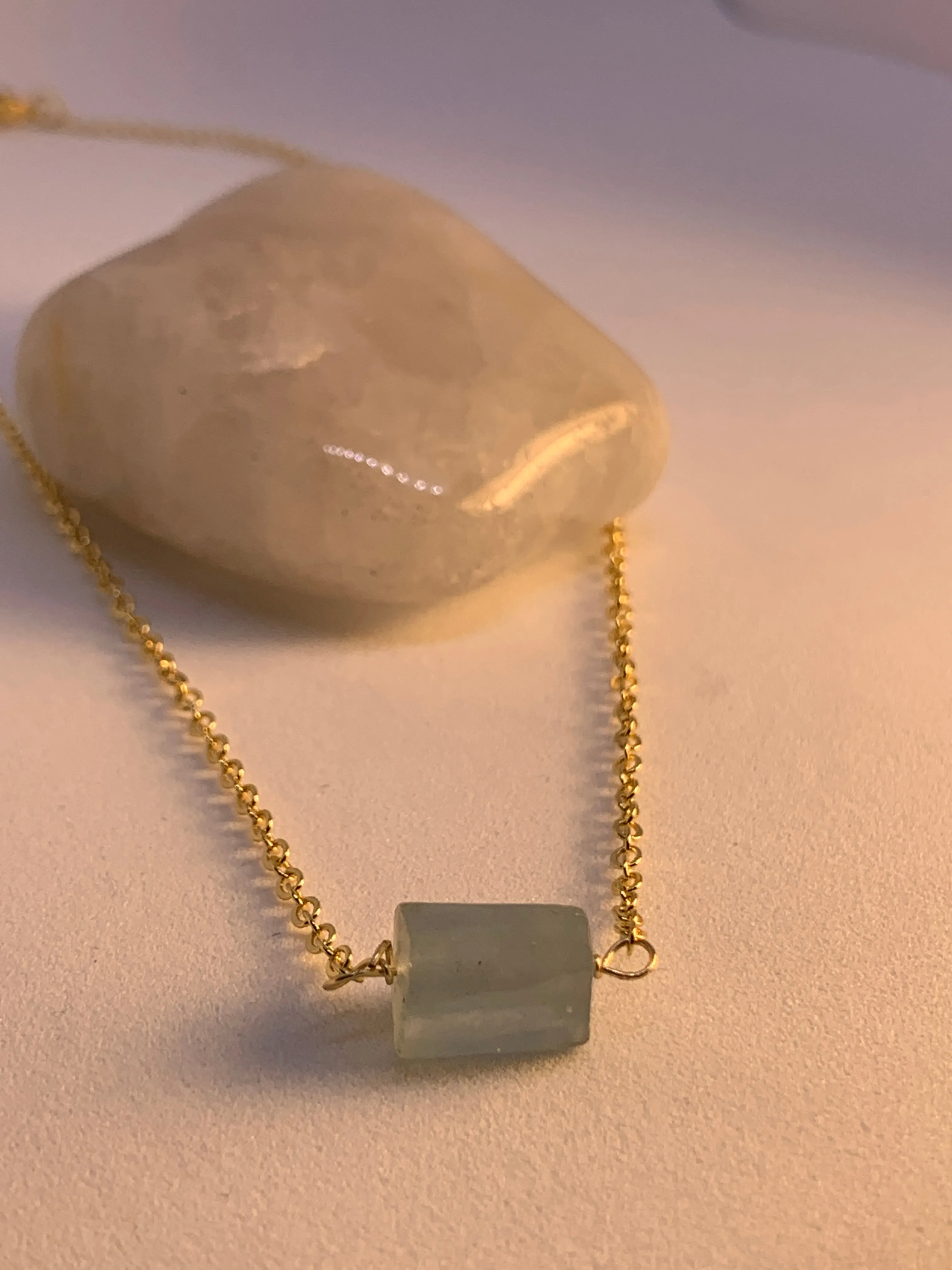 Delicate Minimalist Raw Celestite Necklace