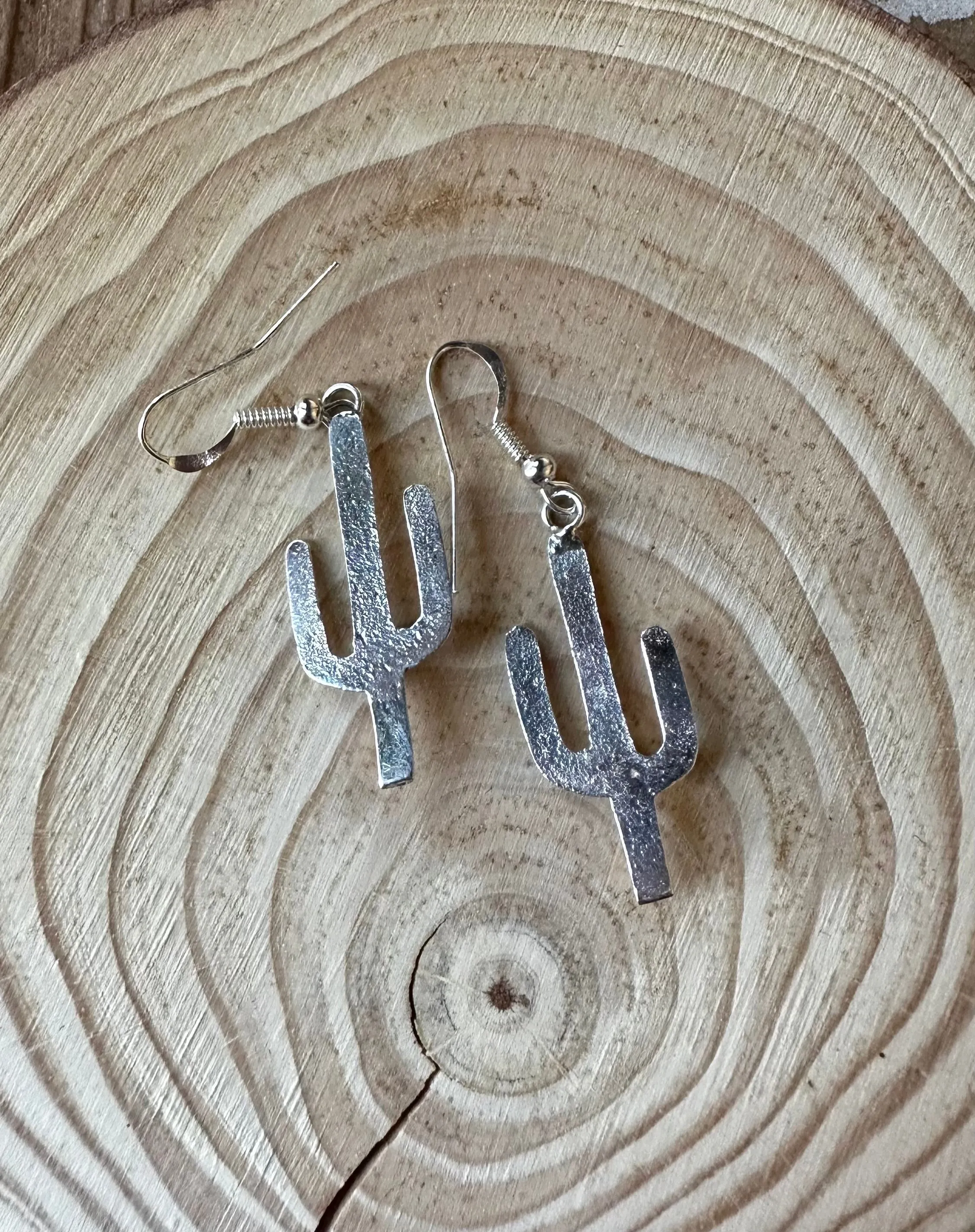 DESERT CACTI Navajo Made Silver and Turquoise Earrings