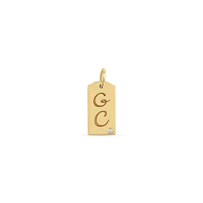 Diamond Initial Tag Charm