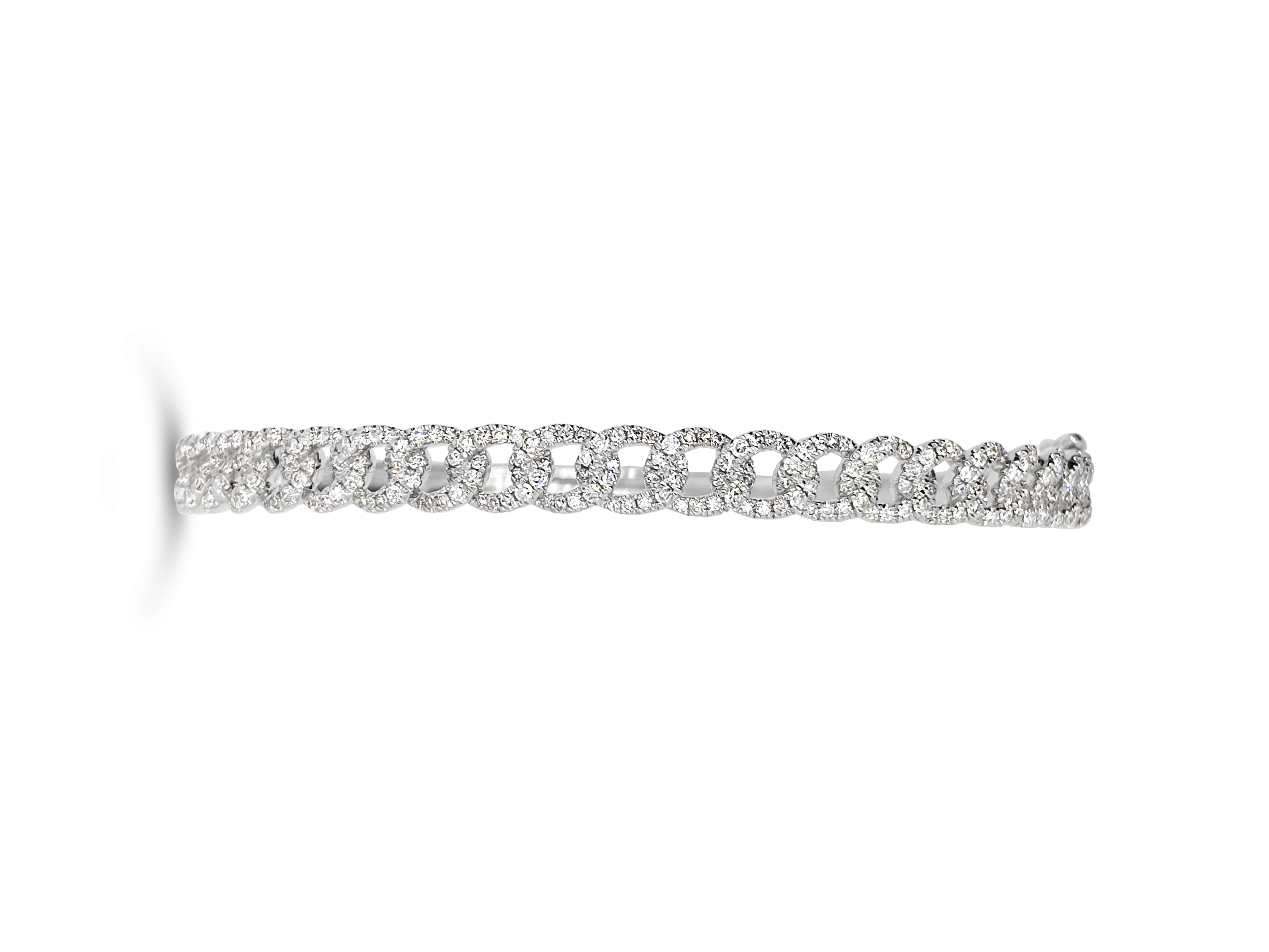 Diamond Link Bangle Bracelet