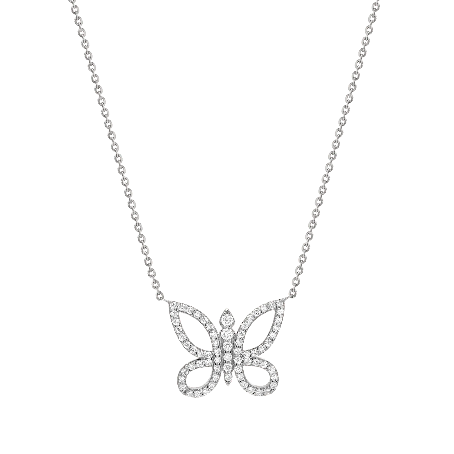 Diamond Pave Butterfly Necklace