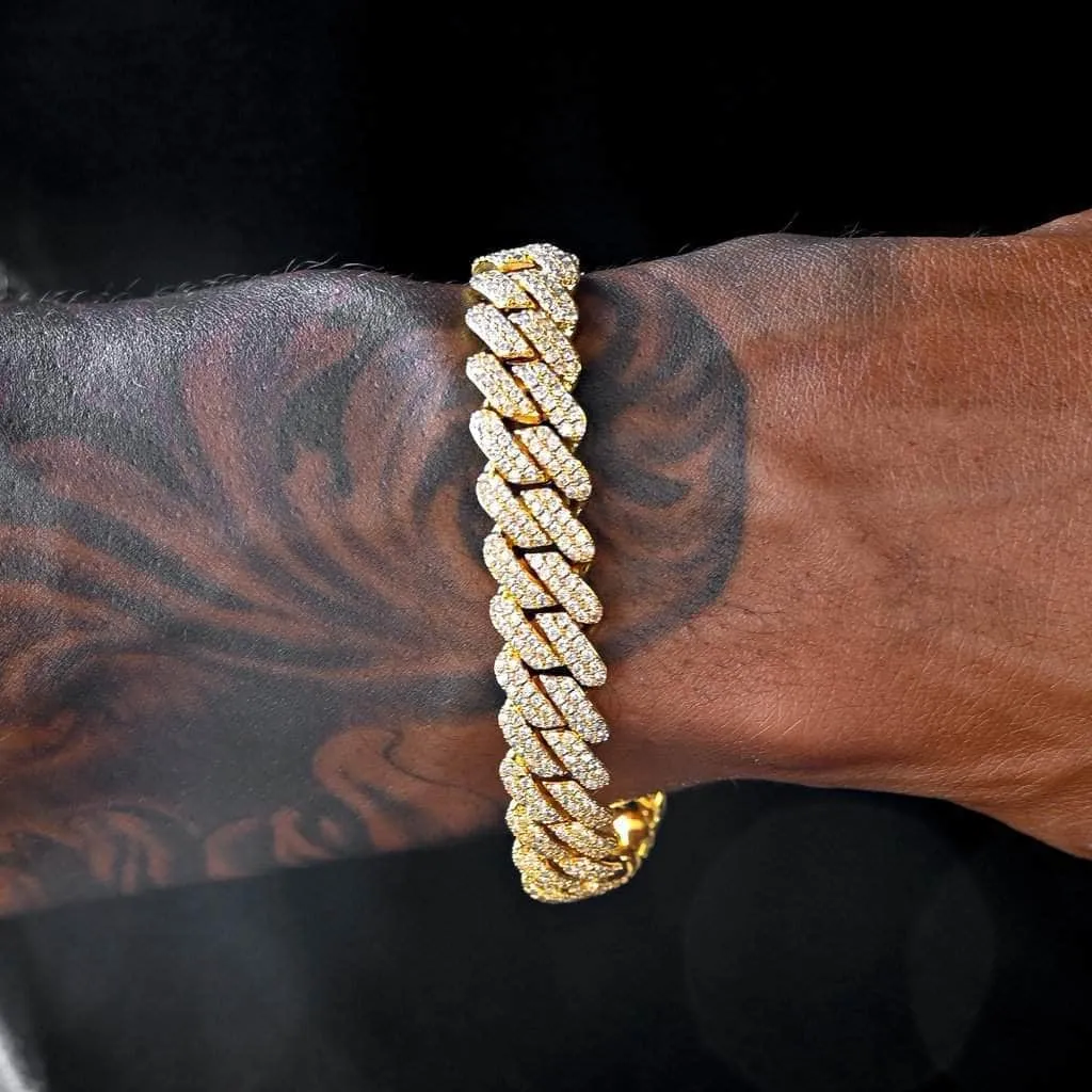 Diamond Prong Cuban Link Bracelet (12mm)