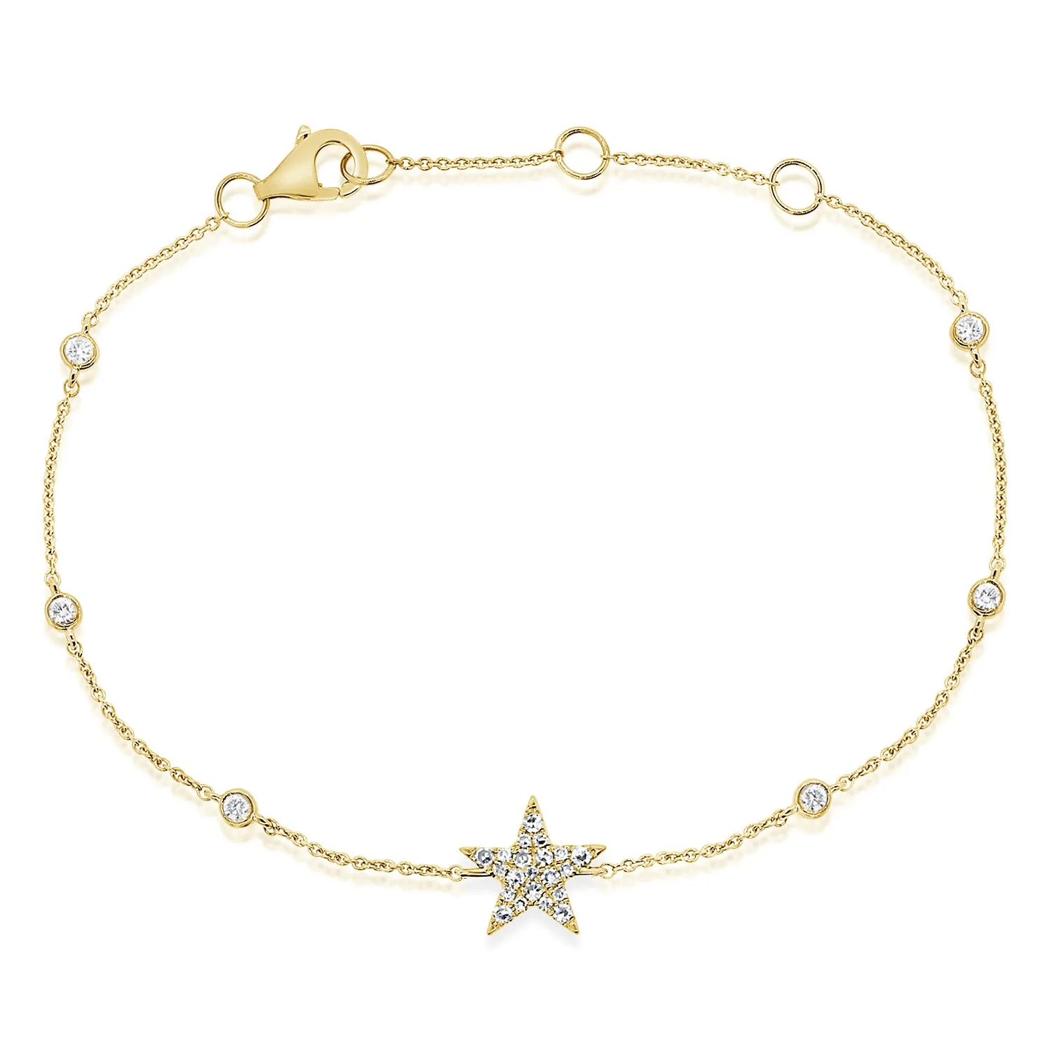 Diamond Star Bracelet with Diamond Bezels