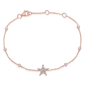 Diamond Star Bracelet with Diamond Bezels