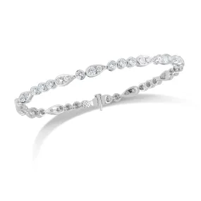 Diamond Teardrops & Circles Tennis Bracelet