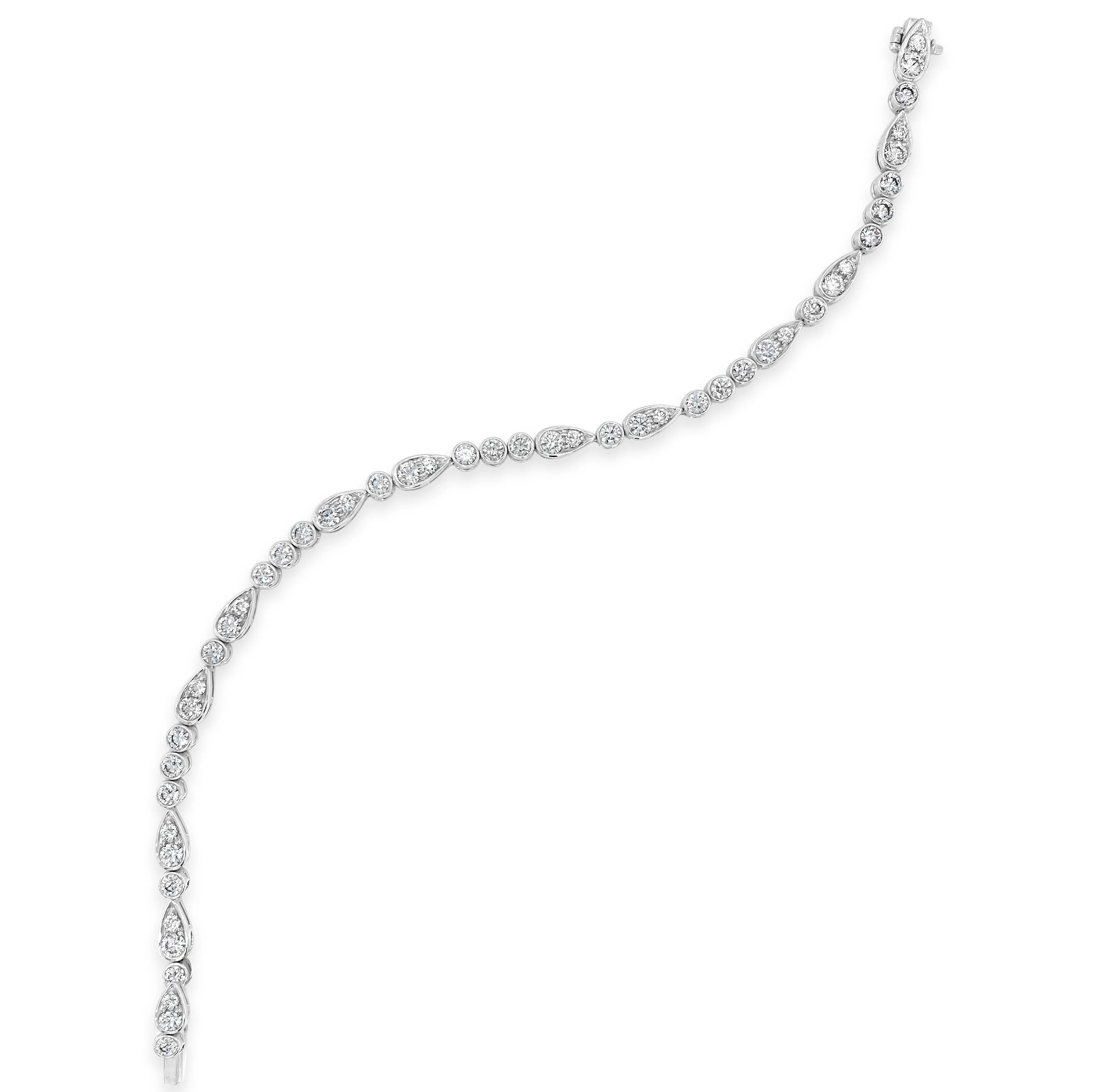 Diamond Teardrops & Circles Tennis Bracelet