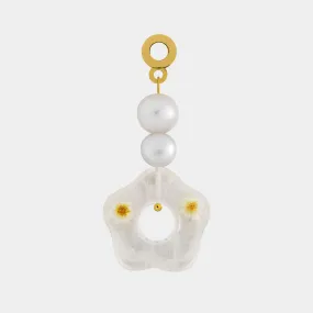 Dried Floral Pearl Earring Charm