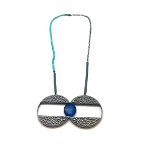 Dual Circle Lapis Necklace