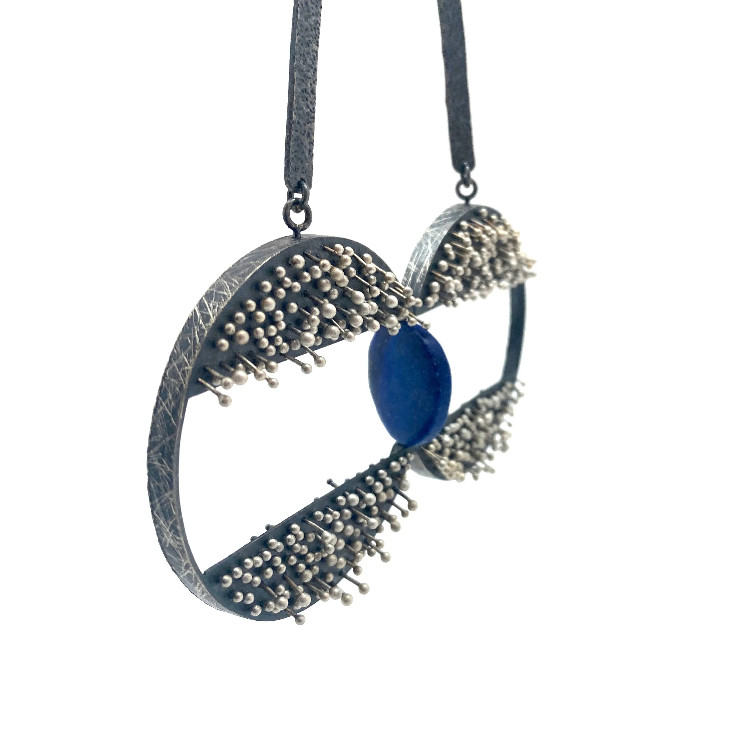 Dual Circle Lapis Necklace