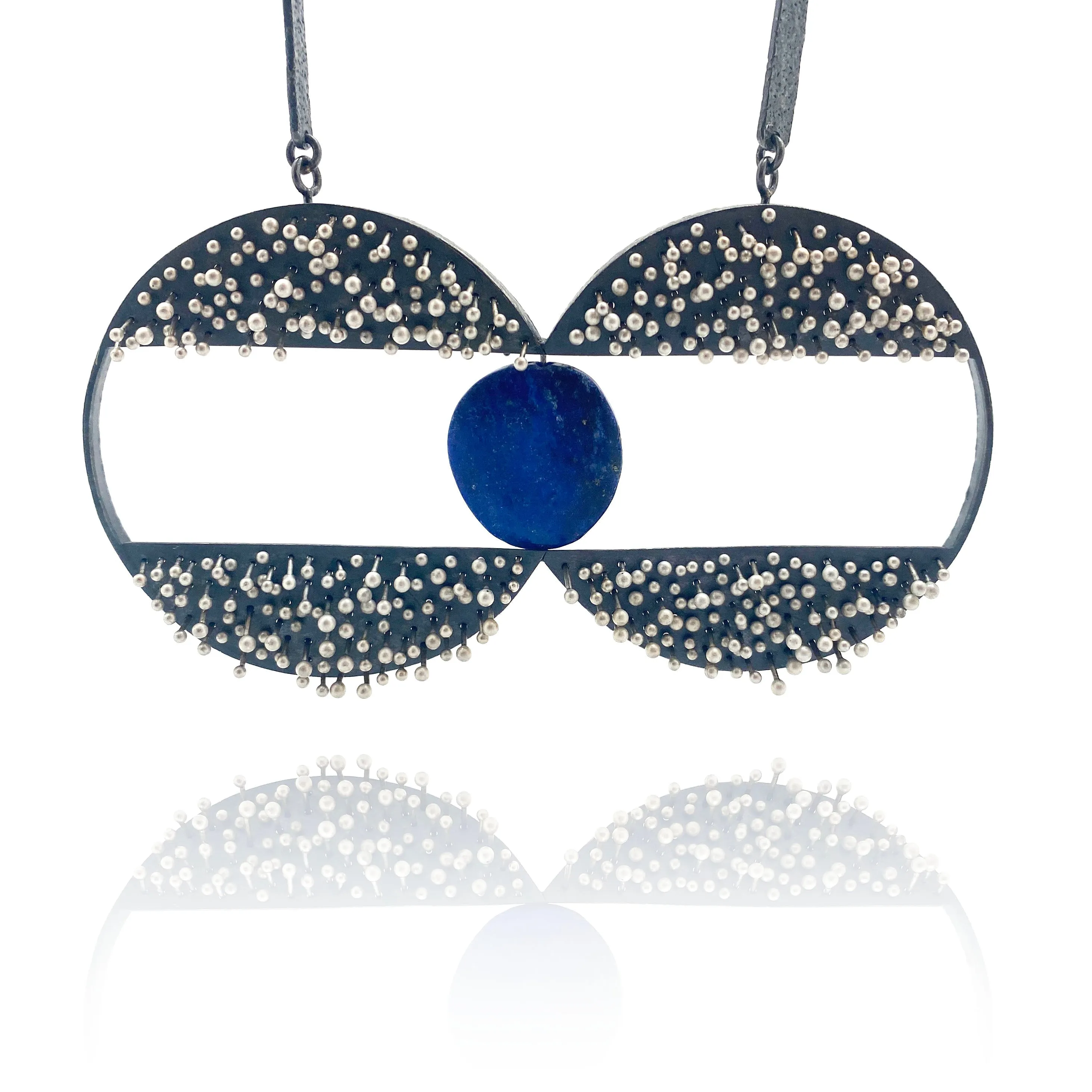 Dual Circle Lapis Necklace