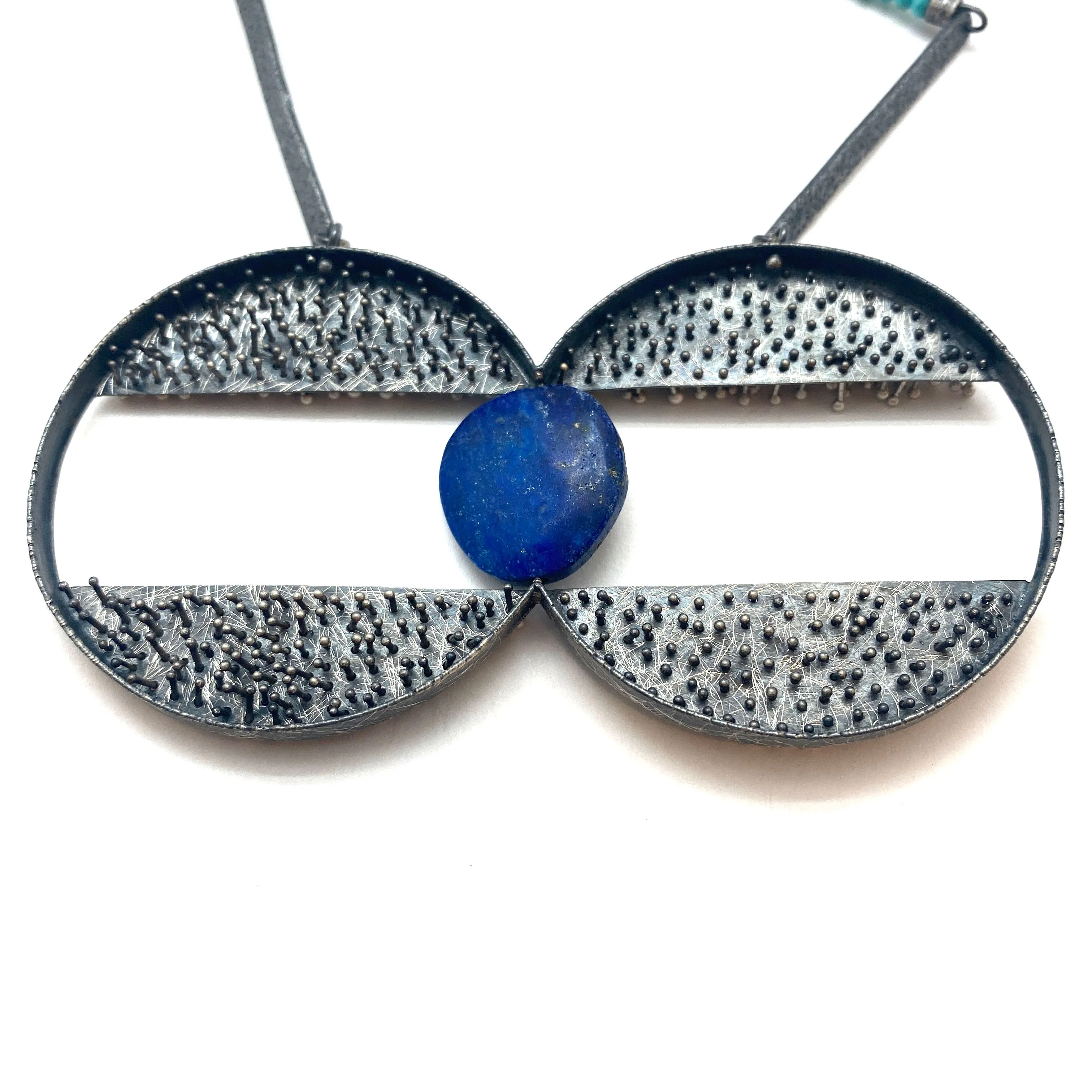 Dual Circle Lapis Necklace