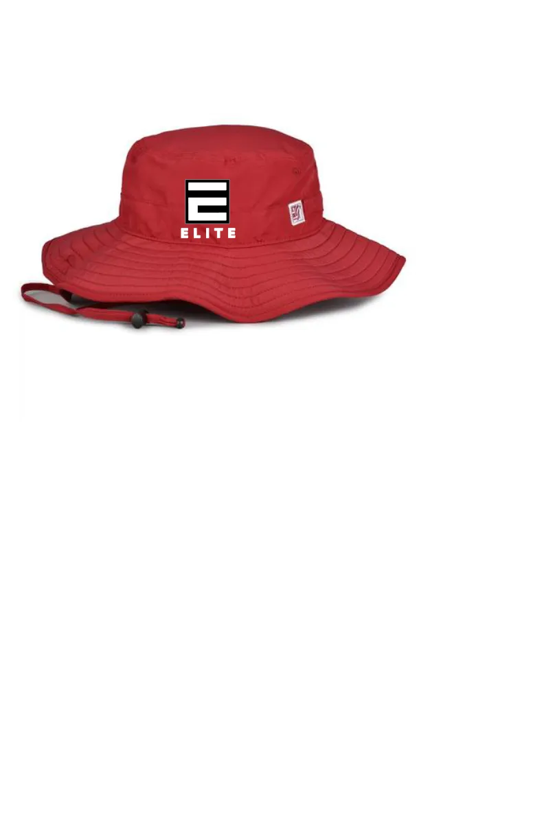 EITE SOFTBALL BOONIE HAT EMBROIDERED BLACK RED