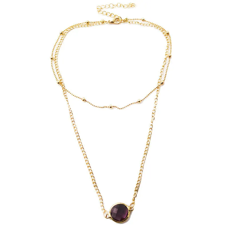 Elegant Amethyst Gemstone Necklace jltn0678