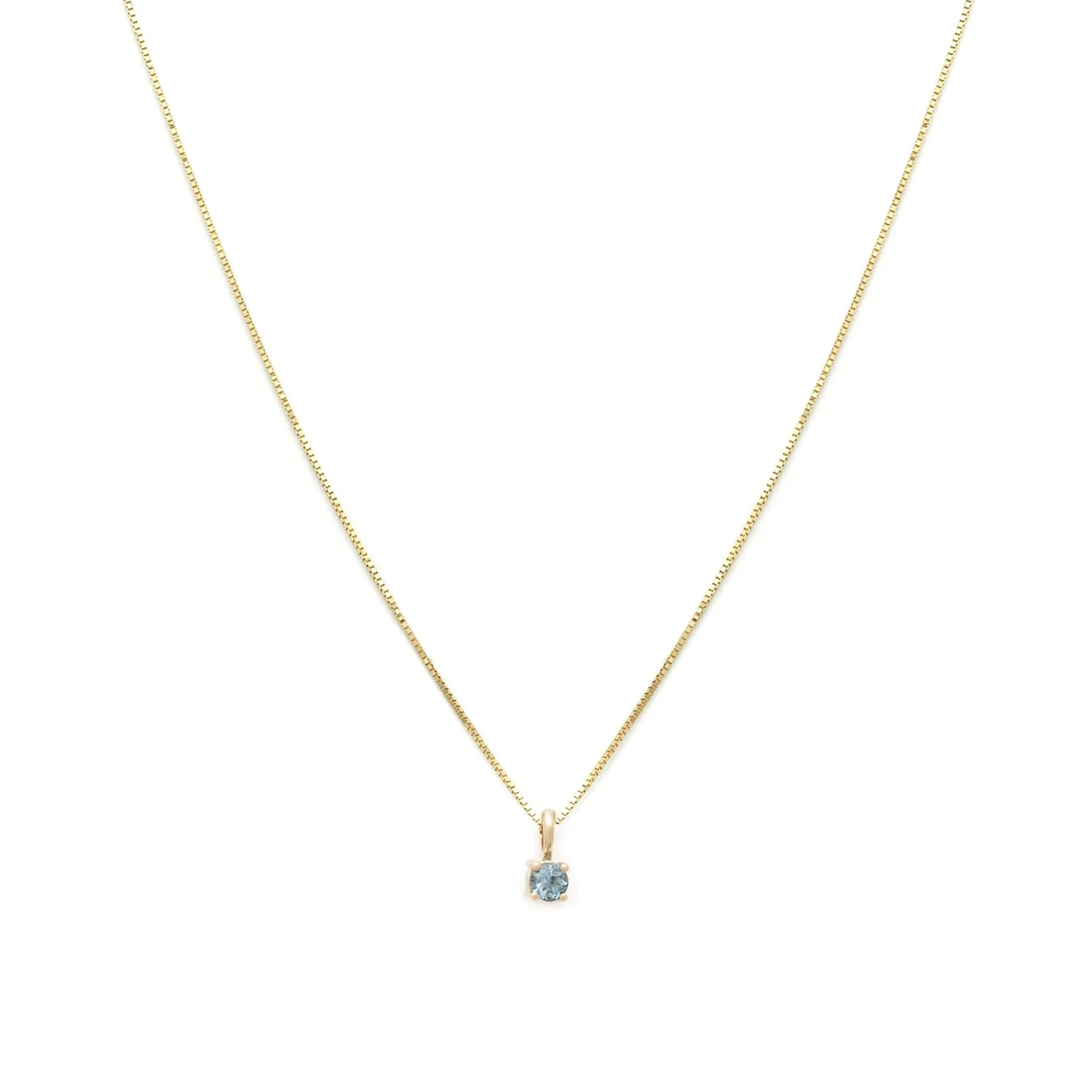 Element Necklace | 14k Gold & Aquamarine