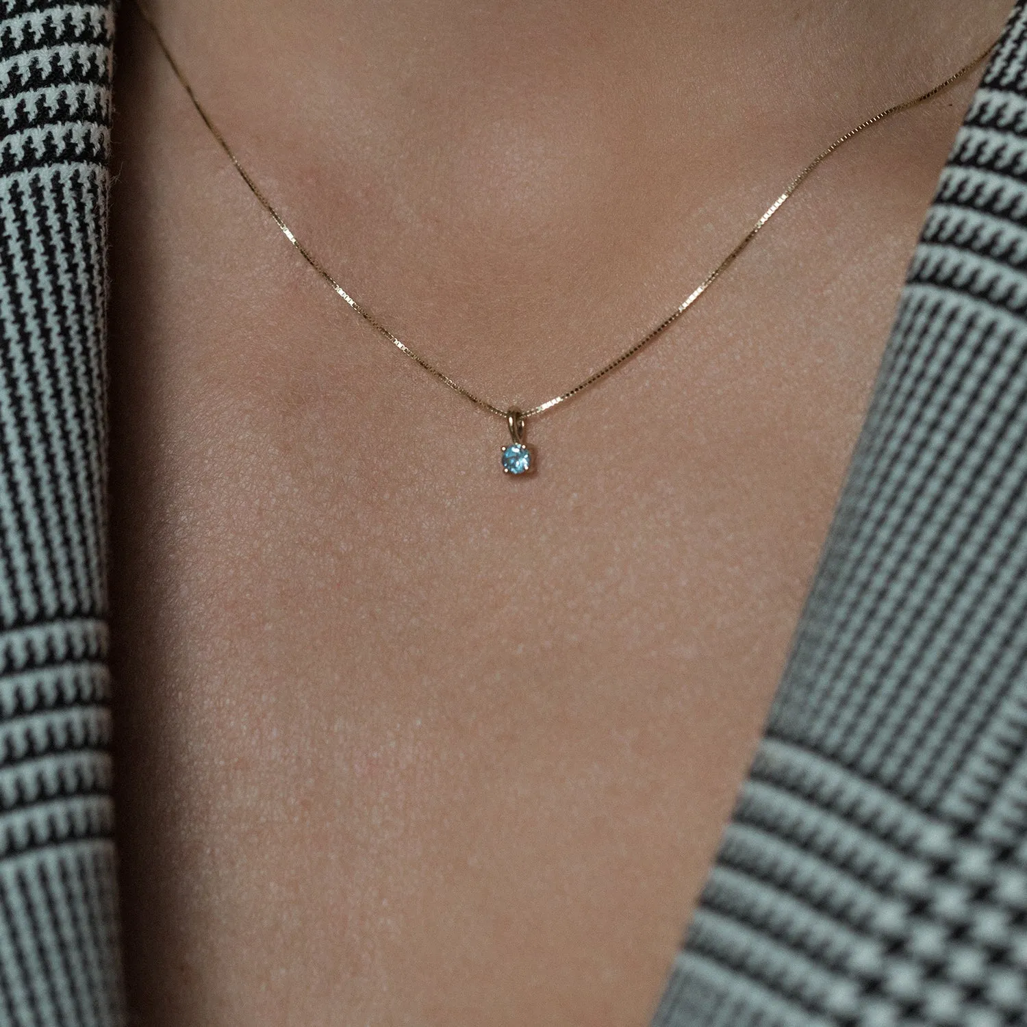 Element Necklace | 14k Gold & Aquamarine