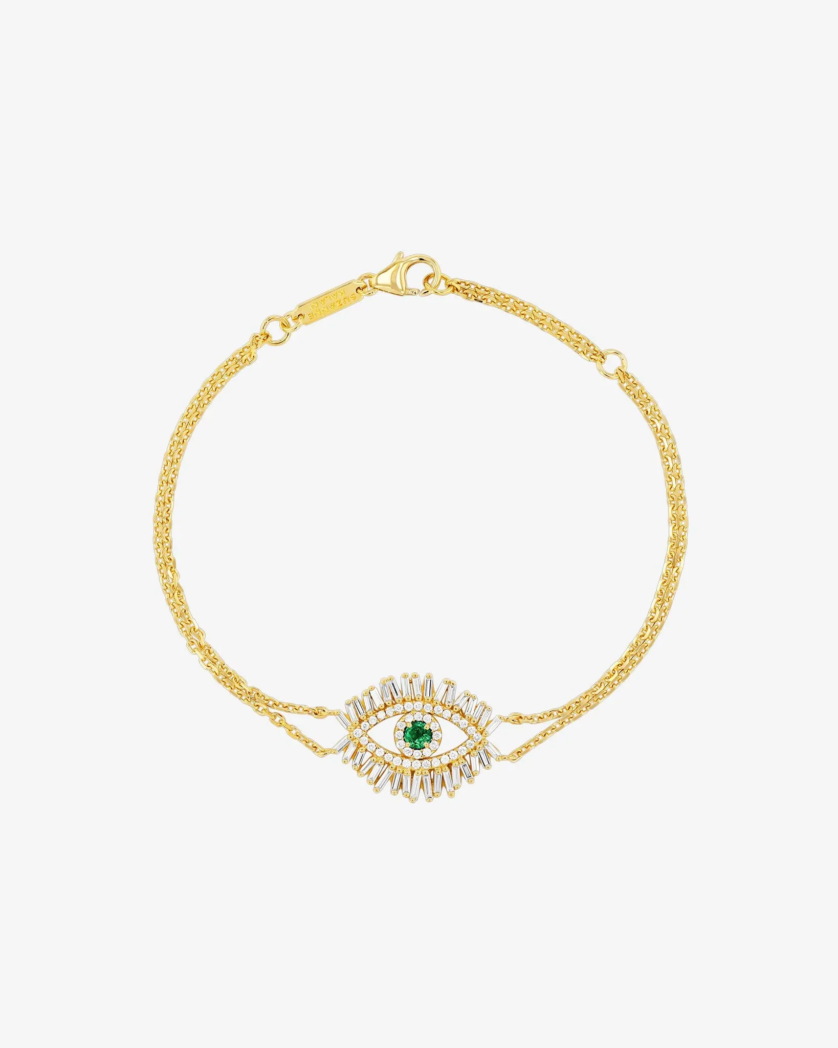 Evil Eye Midi Emerald Half Pavé Bracelet