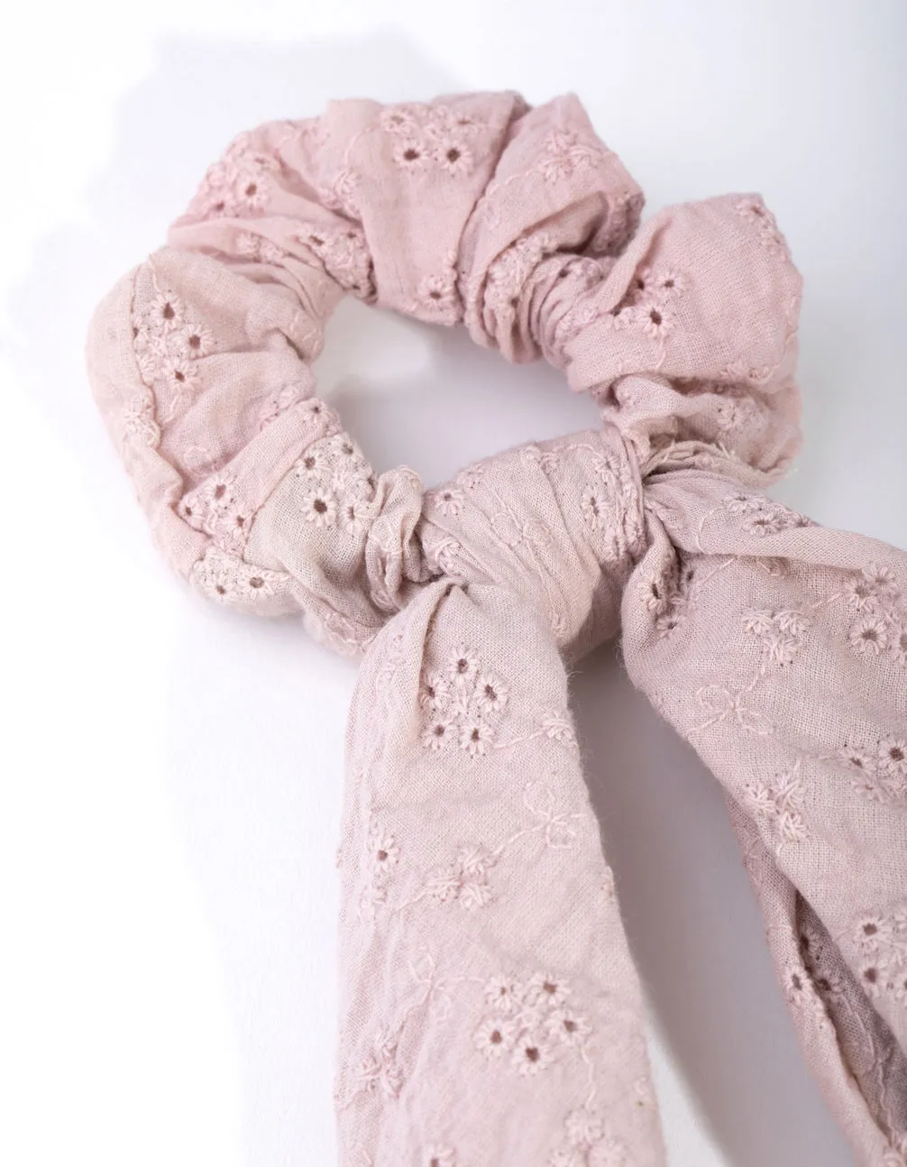 Fabric Embroidery Scarf Scrunchie