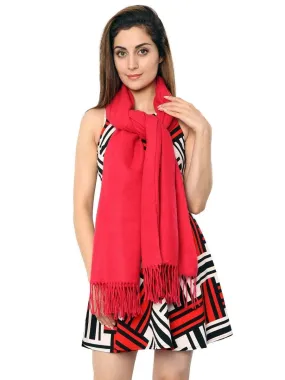 FabSeasons Pink Solid Woolen Winter cashmere Scarf