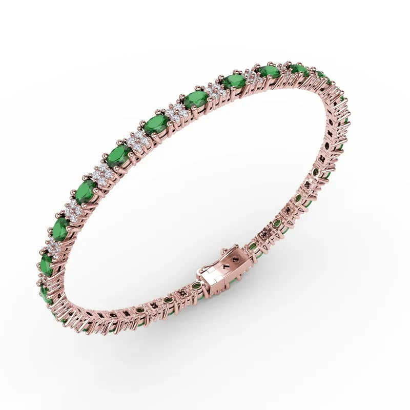 Fana Alternating Emerald and Diamond Bracelet