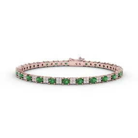 Fana Alternating Emerald and Diamond Bracelet