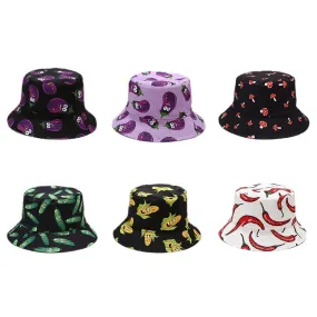 Fashion Cartoon Printed Cute Bucket Hat Summer Reversible Fishermant Hat For Women Men Street Hip Hop Fishing Cap Gorro