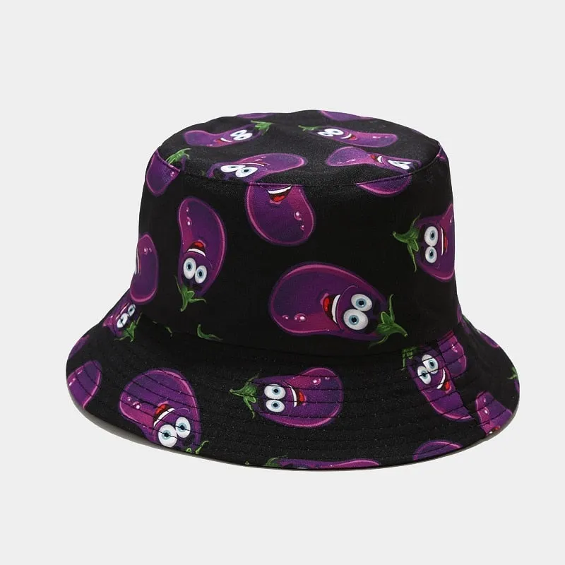 Fashion Cartoon Printed Cute Bucket Hat Summer Reversible Fishermant Hat For Women Men Street Hip Hop Fishing Cap Gorro