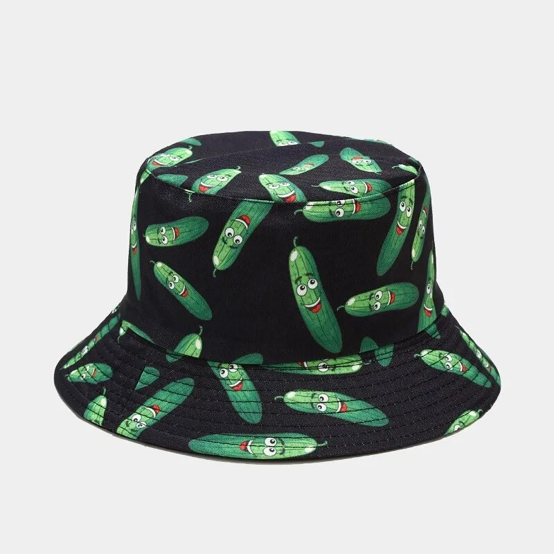 Fashion Cartoon Printed Cute Bucket Hat Summer Reversible Fishermant Hat For Women Men Street Hip Hop Fishing Cap Gorro