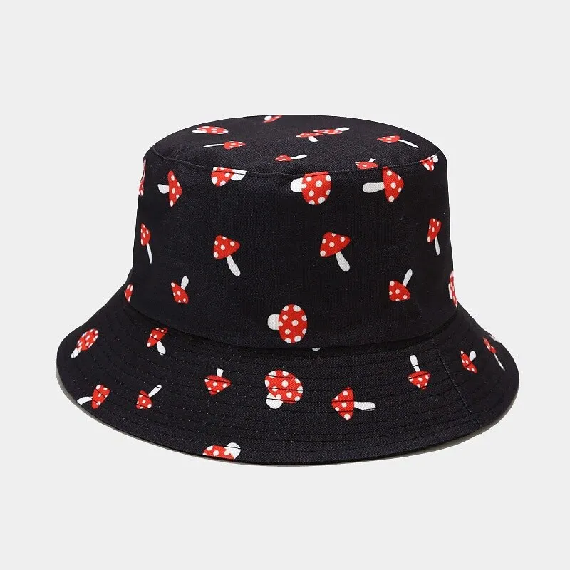 Fashion Cartoon Printed Cute Bucket Hat Summer Reversible Fishermant Hat For Women Men Street Hip Hop Fishing Cap Gorro