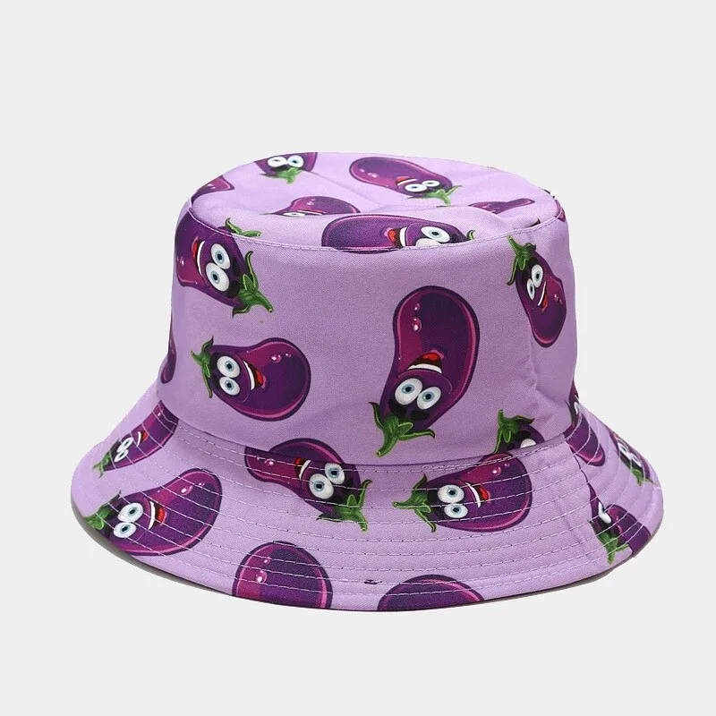 Fashion Cartoon Printed Cute Bucket Hat Summer Reversible Fishermant Hat For Women Men Street Hip Hop Fishing Cap Gorro