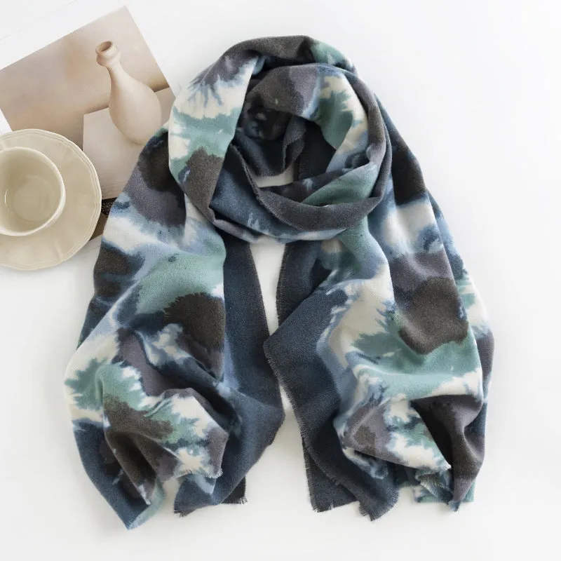 FH23-5112 printed winter scarf